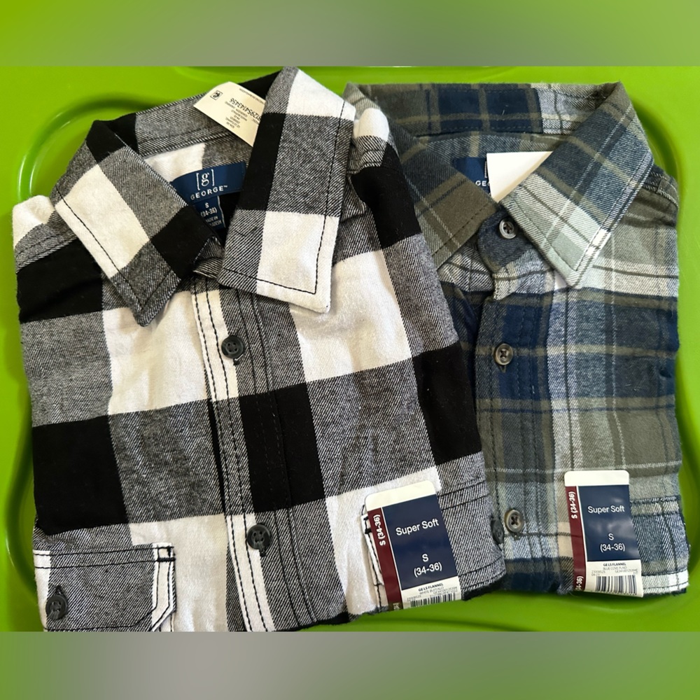 Lot of (2) Brand New Long Sleeved Flannel Shirts (Mens Sz Small)